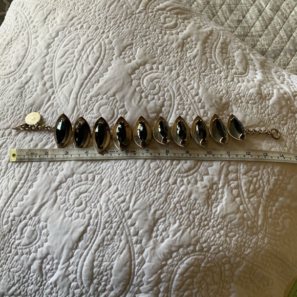 Sterling Silver black c.z. stone necklace - Picture 9 of 14